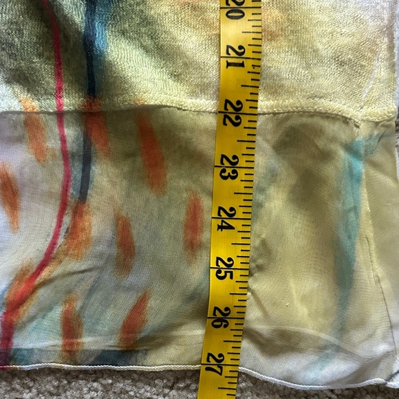 Jess & Jane Abstract Floral Print Blouse Asymmetrical Lightweight Artsy Large - Picture 6 of 11